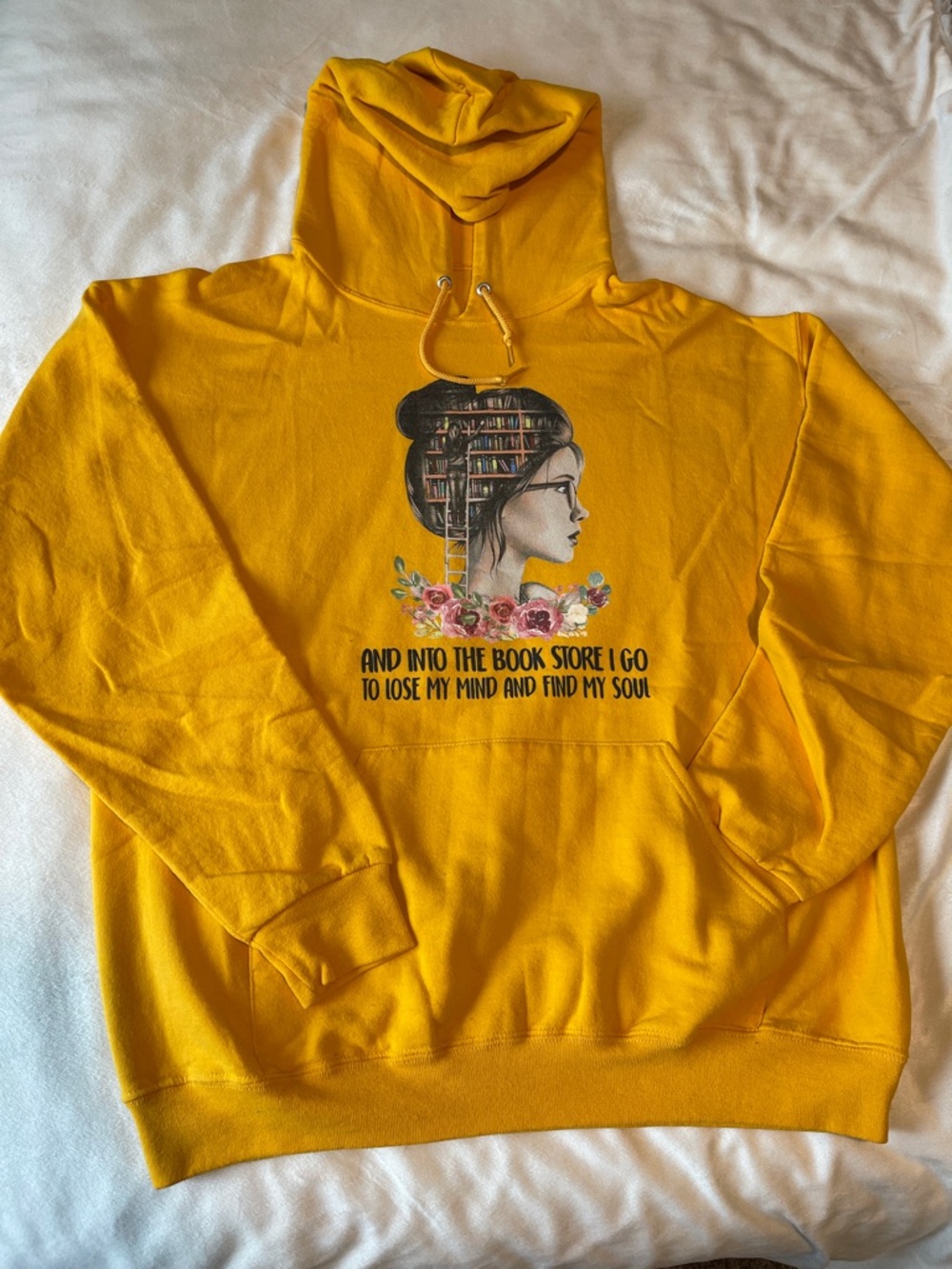 Bright Yellow Book Lover Pullover Hoodie
